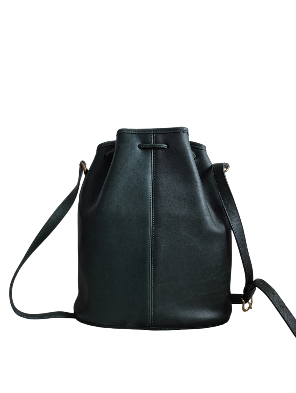 Vintage Coach Dark Green Leather USA Bucket Bag - Picture 2 of 15